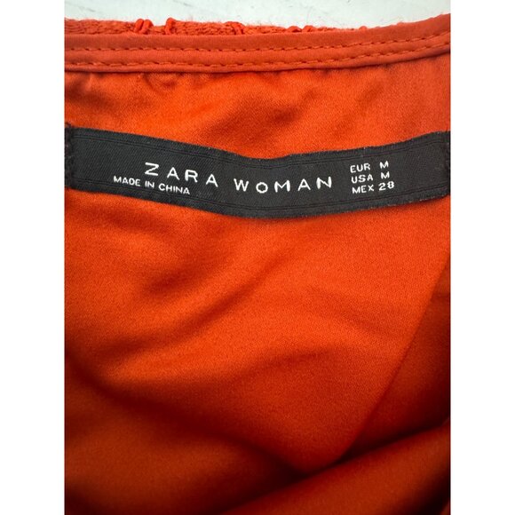 2/$25 ZARA Medium Red / Orange Lace Mini Dress - Picture 3 of 14